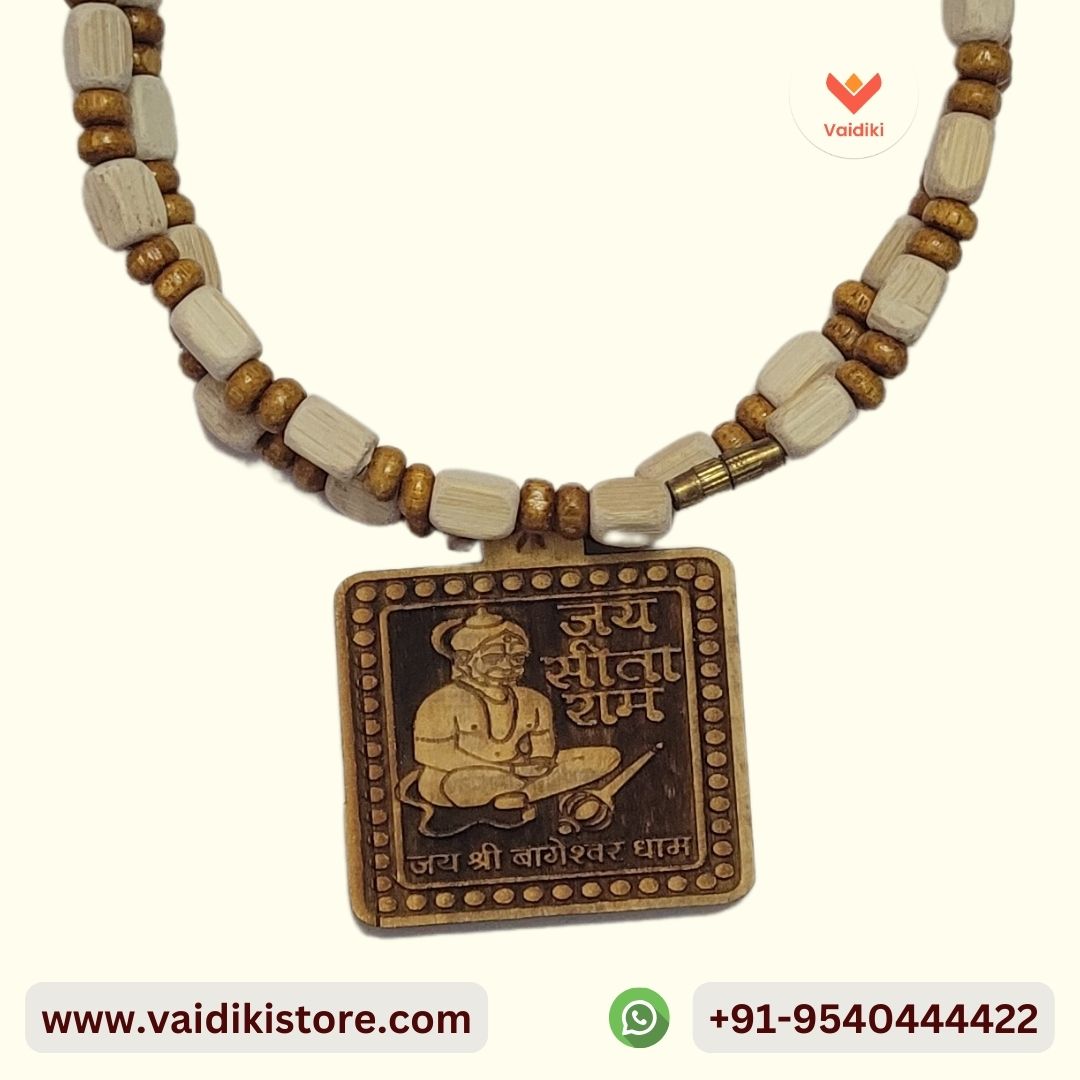 Certified Original Shree Bageshwar Balaji Dham Sita Ram Mala with Handmade Hanuman Ji Locket with Certificate of Authenticity