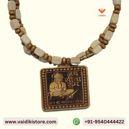 Certified Original Shree Bageshwar Balaji Dham Sita Ram Mala with Handmade Hanuman Ji Locket with Certificate of Authenticity