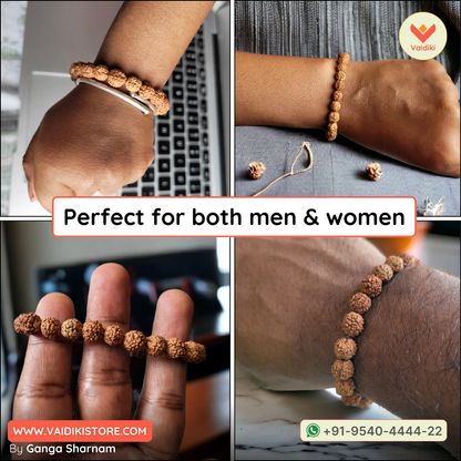 5 Mukhi Rudraksha Bracelet (7mm Beads) - For Holistic Well Being