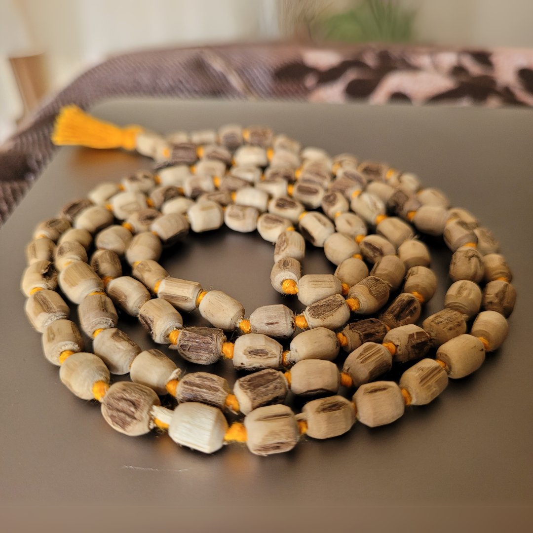 Certified Original Tulsi Japa Mala (108+1 Beads) with Certificate of Authenticity For Meditation And Mantra Chanting
