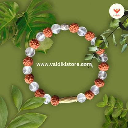 Rudraksha & Crystal (Sphatik) Bracelet - Master Healer In Vedas