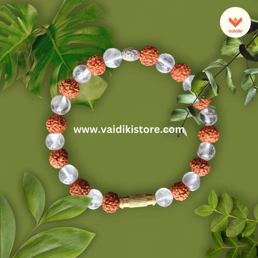 Rudraksha & Crystal (Sphatik) Bracelet - Master Healer In Vedas