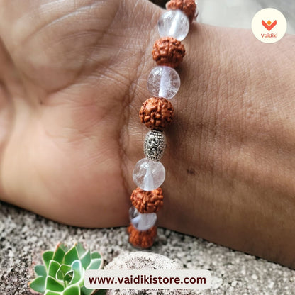 Rudraksha & Crystal (Sphatik) Bracelet - Master Healer In Vedas