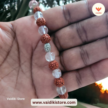Rudraksha & Crystal (Sphatik) Bracelet - Master Healer In Vedas
