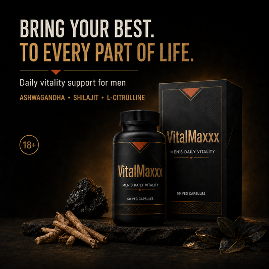 VitalMaxxx | Men's Daily Vitality Supplement with Ashwagandha, Shilajit, Tongkat Ali & Maca